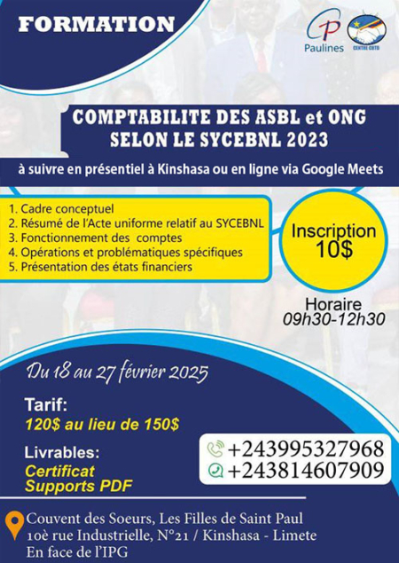 Formation sur la comptabilité des asbl selon le Sycebnl 2023